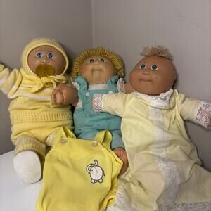 Vintage Bundle Coleco Cabbage Patch Dolls Babies Appalachian Art 1982 Set of 3